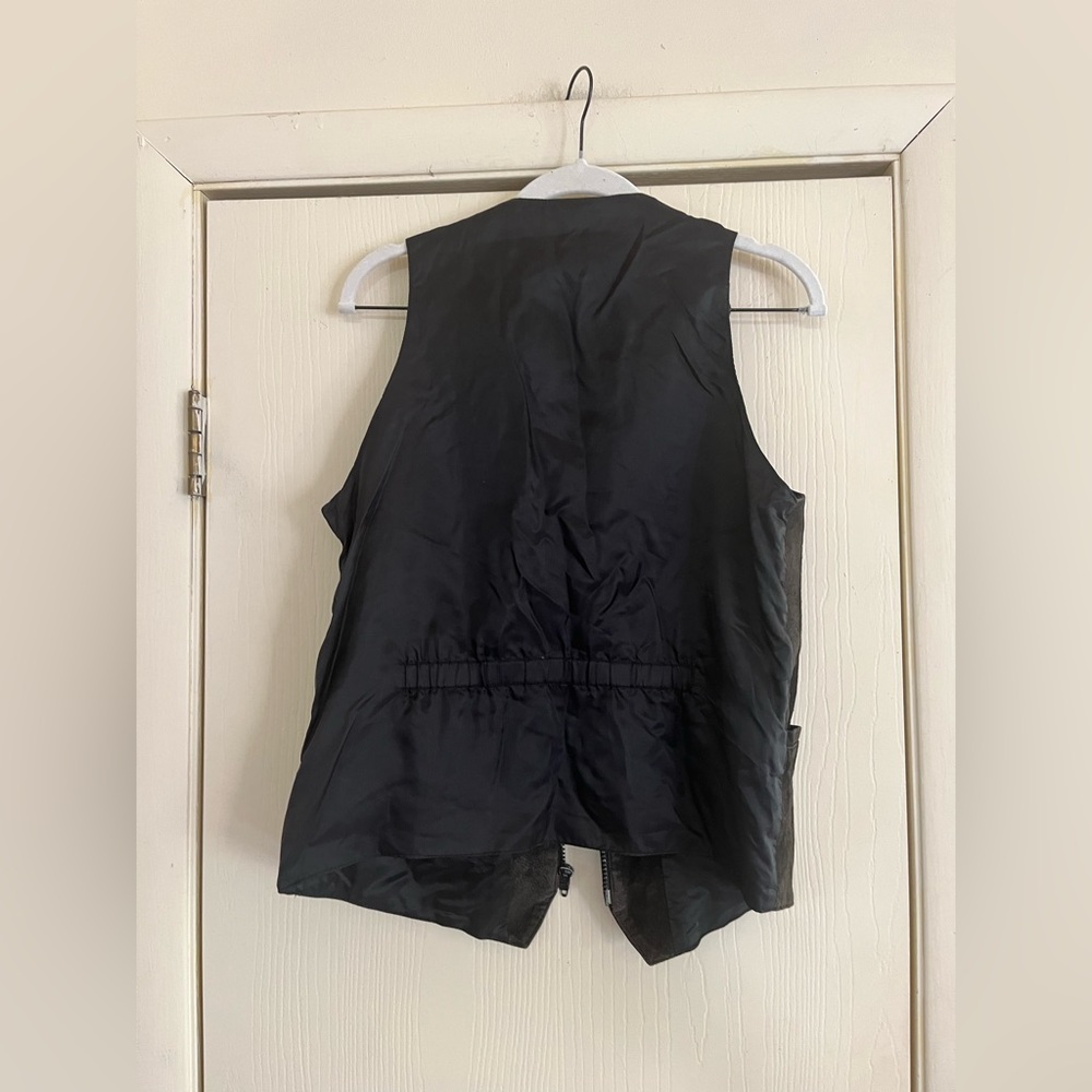 VTG 90s Western Boho Festival Cottagecore Punk Biker Suede Zip front Vest S - Picture 6 of 9